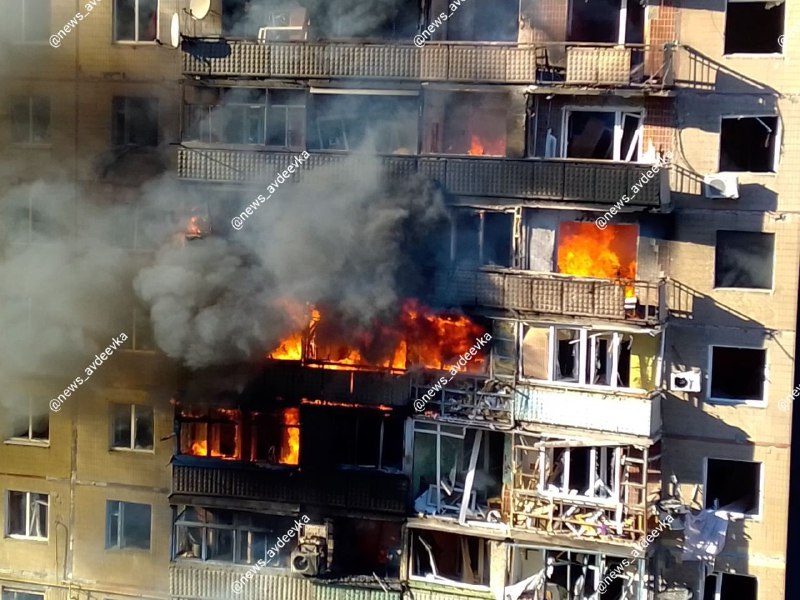 Damage to residential apartments in Avdiyivka as result of Russian shelling