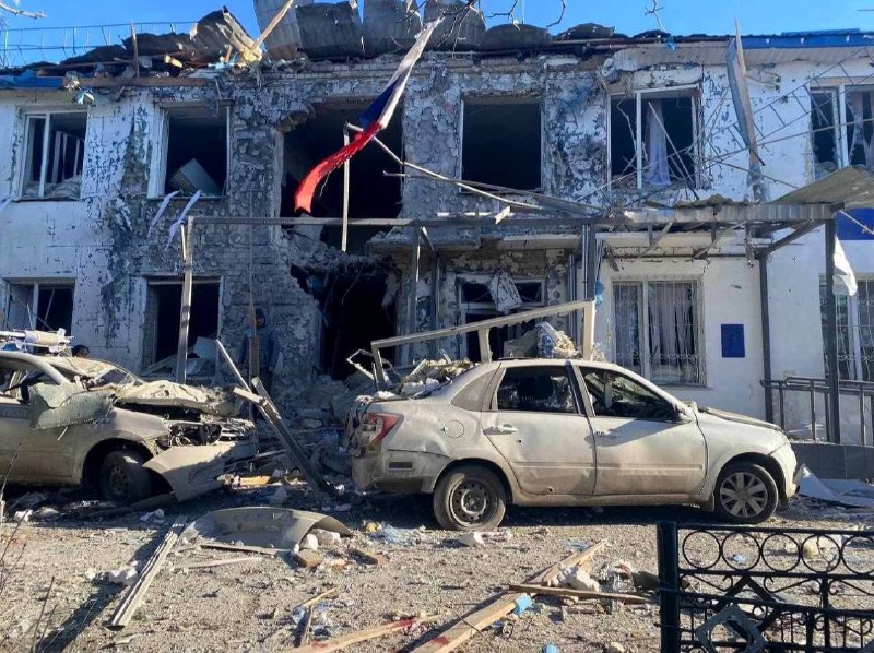 Ukrainian missile strike hit police station of occupational authorities in Yubileyne village of Kherson region