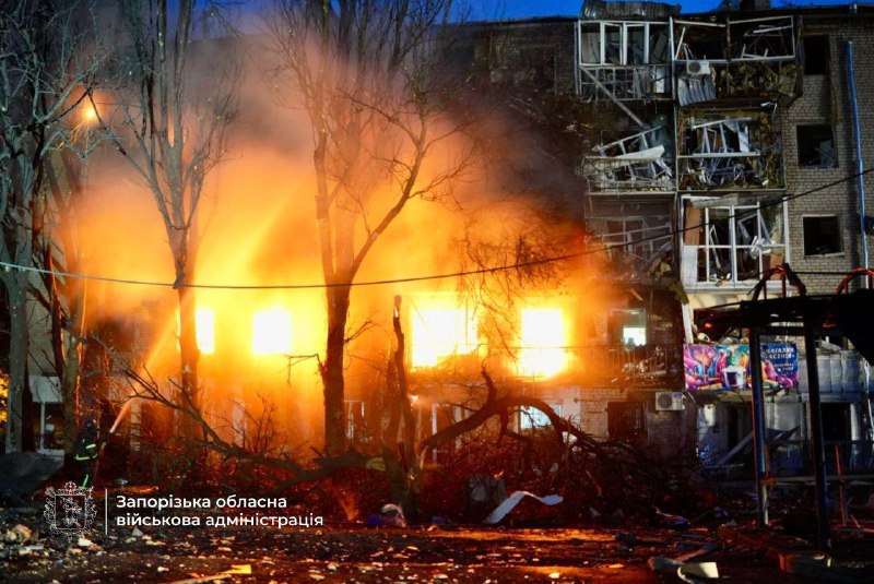 Residential house destroyed in Russian missile strikes against Zaporizhzhia