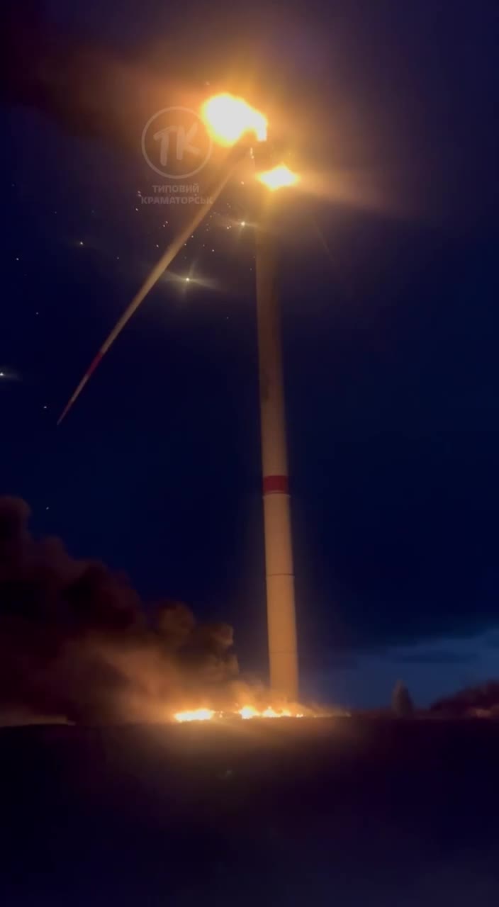 Russian army had destroyed 3rd windpower turbine near Kramatorsk