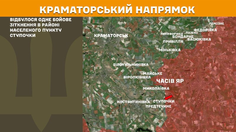 At Kramatorsk direction clashes yesterday near  Stupochky, - General Staff of Armed Forces of Ukraine reports